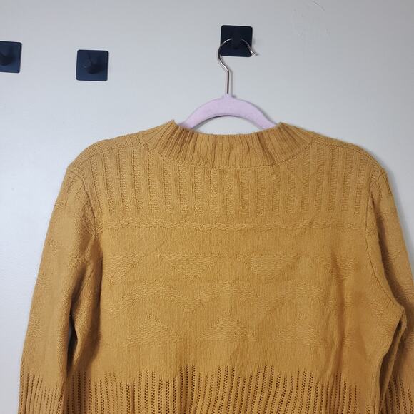 One Grey Day Murphy Pullover in Gold Wool Blend Size M - Picture 7 of 10